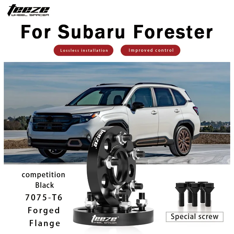 

Teeze 2/4pcs 5x114.3/5x100 CB56.1mm M12x1.25 Hub Centric Black Forged wheel spacer For Subaru Forester Flange Plate20/25/30/35mm