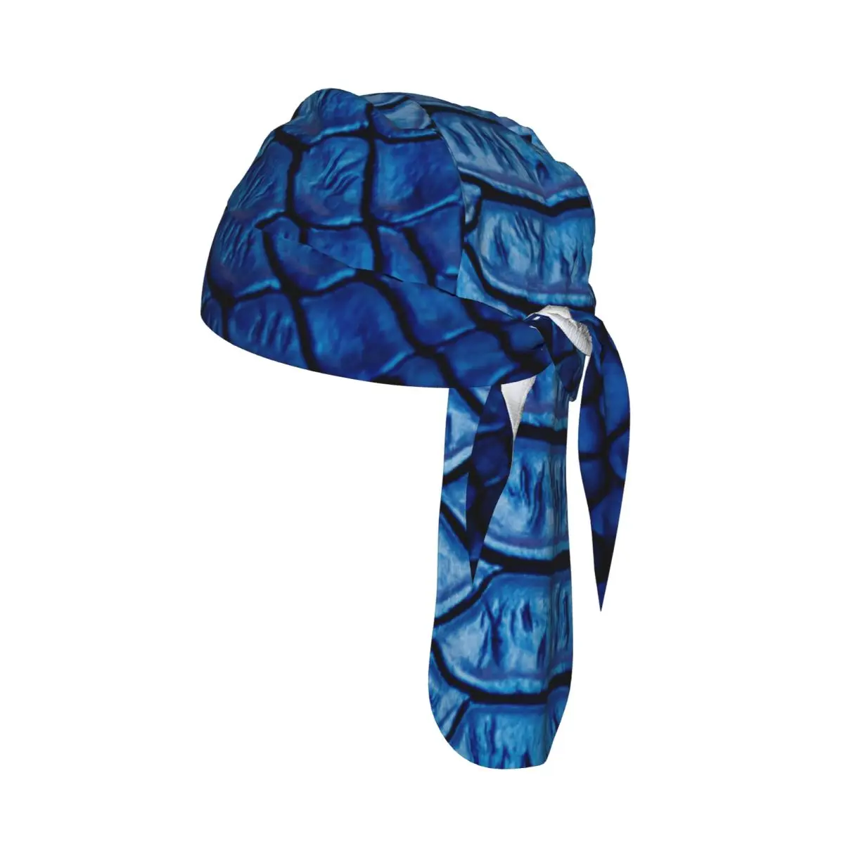 

Quick-drying Bandana Sun Protection Headscarf Snake Skin Pattern Alligator In Blue Artwork Print Sport Running Cycling Cap