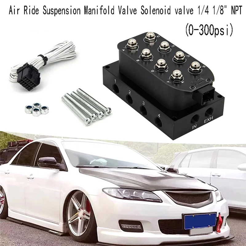 

Unusual Air Ride Suspension Manifold Valve Solenoid Valve 1/4 1/8Inch NPT Fast Air Bag Control Fbss VU4 (0-300Psi) Durable