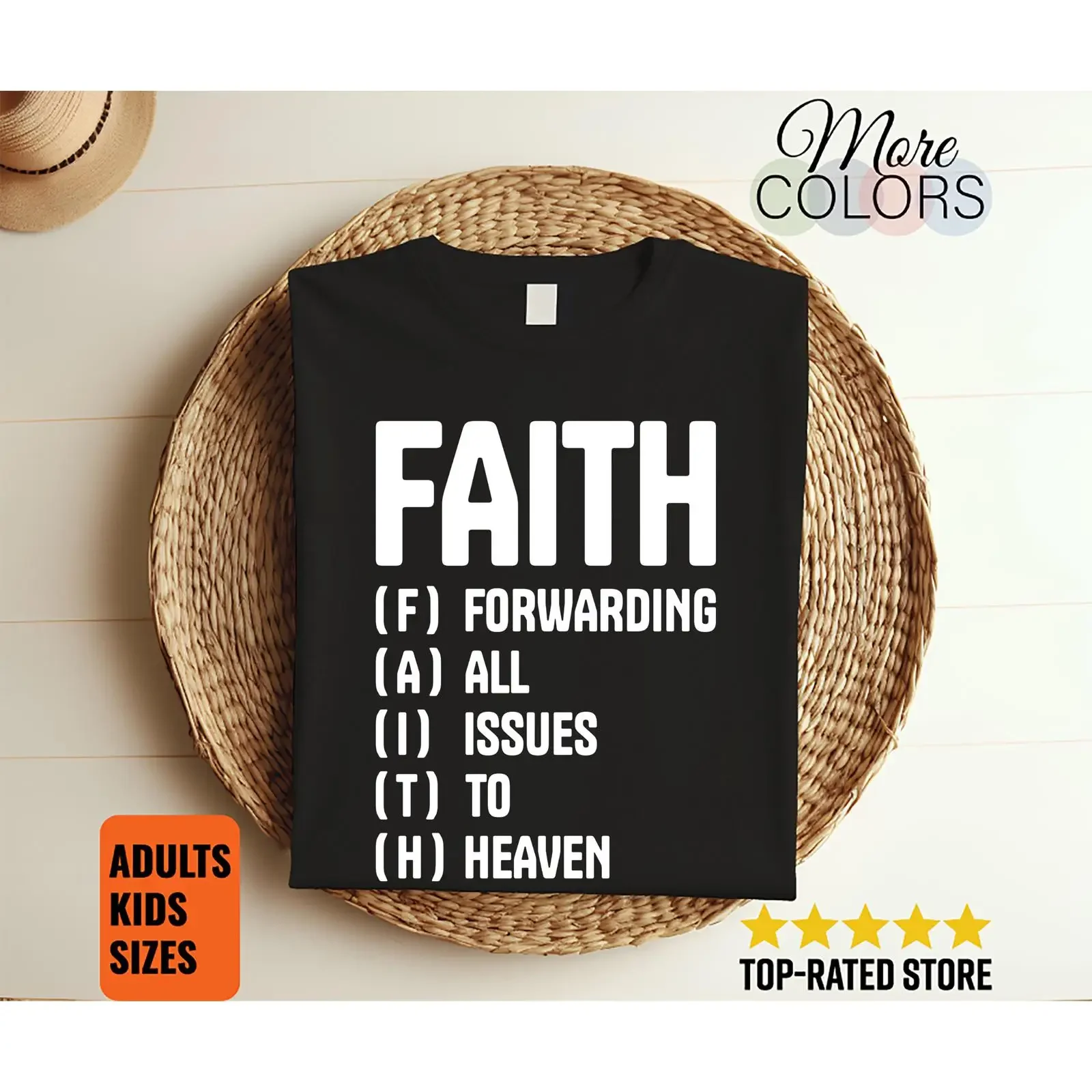 Faith Forwarding All Issues To Heaven Christian T Shirt Funny Religious Jesus Inspirational Believer GifT vintage Washed