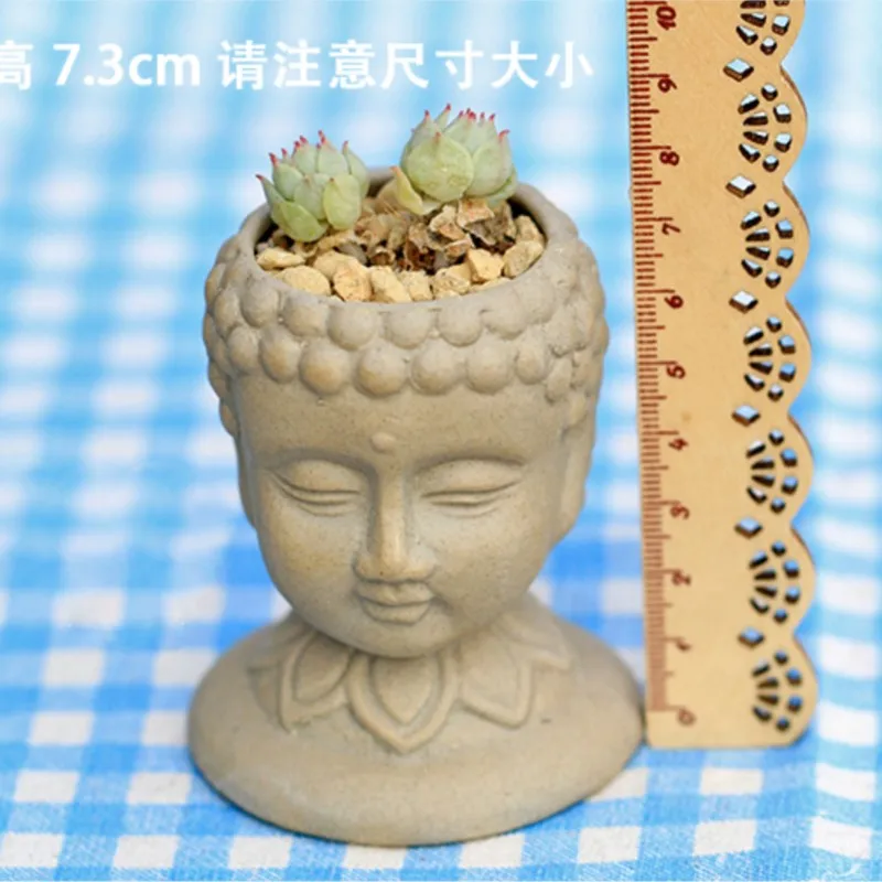 PRZY Mold Silicone 3d Vase Molds Cement Planter Mould Buddha Head Flower Pots Handemade Mold Silica Gel CIQ,EEC,CE / EU 001