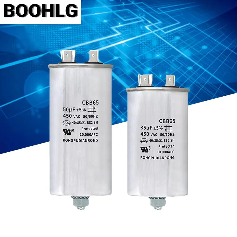 Kondensator klimatyzacji CBB65, dolny, z gwintem, 5UF 10UF 15UF 20UF 25UF 30UF 35UF 40UF 50UF 60UF 70UF 80UF 100UF 450V, gwintowany — zdjęcie produktu 3