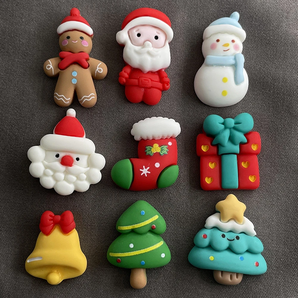 Christmas Cartoon Resin Jewelry Accessories  DIY Cute Phone Case Cream Glue Handmade Hairpin Water Cup Accessories