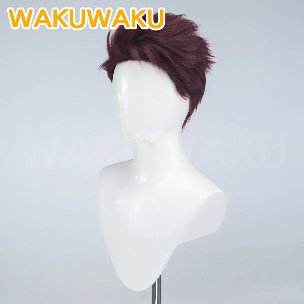 IN STOCK Valko Cosplay Wig Game Love and Deepspace WakuWaku Men Wine Red Short Hair Valko Ao Yin Cosplay Free Wig Cap - view 2