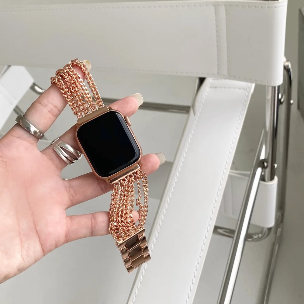 Watch Bracelet Brand New Watch Strap for Apple Watch iwatch Tassel Metal Chain Watch Strap for iwatch123456se