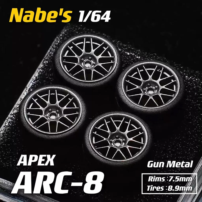 1/64 Nabes X Chika Apex ARC8 9.7mm modello di auto giocattolo in lega trasformazione secondaria ruote modificate micro accessori di conversione