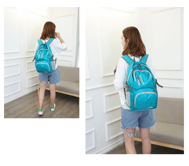 28l packbarer Rucksack faltbare ultraleichte Outdoor-Reisetasche großer zusammen klappbarer Rucksack Wander reise rucksack Bergsteiger-Tages rucksack Geringes Gewicht hohe Kapazität Wasserabweisendes Gewebe Top Punc – Detail 14