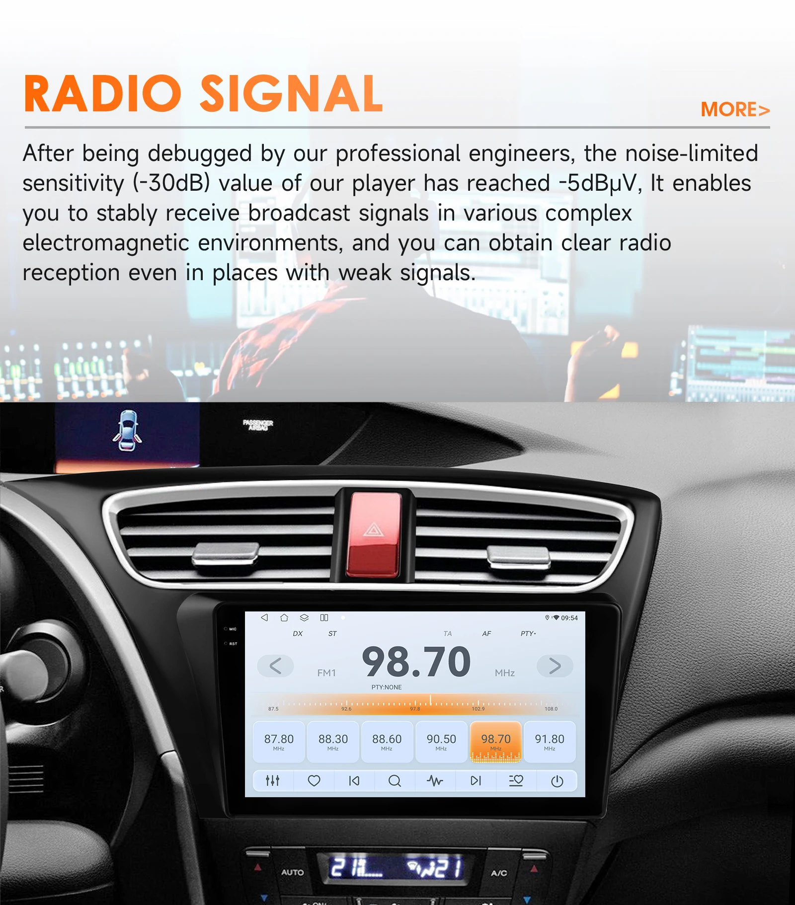 Hizpo Carplay 4G AI Systeme Android 14 Autoradio für Honda Civic 9 FK FB 2012-2017 Multimedia Video Player GPS 2 Din Autoradio – Detail 7