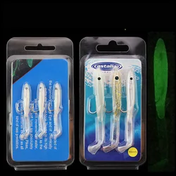 Fishing Soft Lure Bait Artificial Small Eel Simulation Fish with Hook 5.5cm 8.5cm Lures 3 Pieces/ Pack