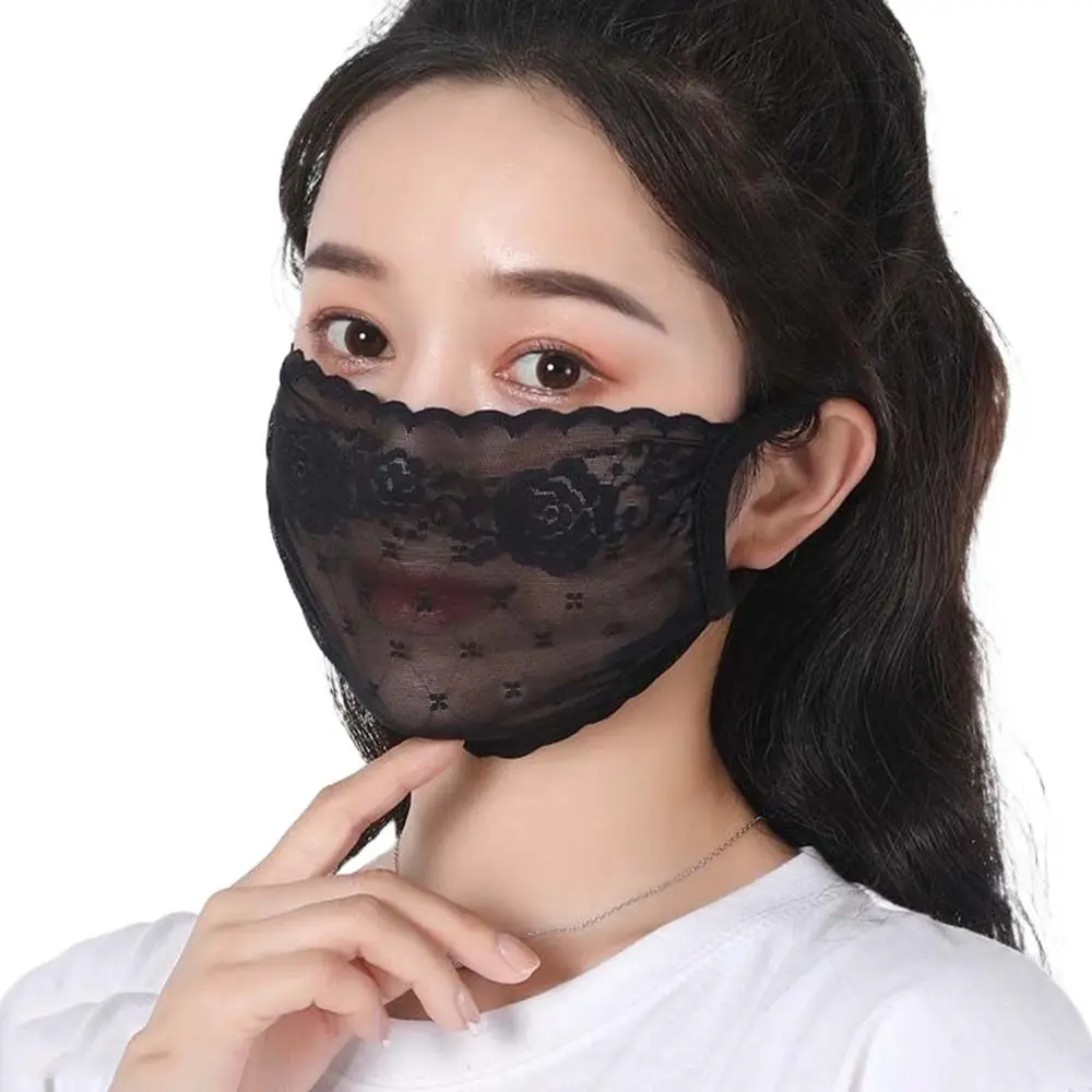 

Breathable Windproof UV Protection Mask For Women Fishing Hiking Solid Color Lace Mask Sunscreen Mask Face Shield Face Cover