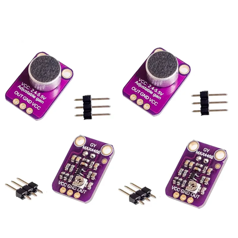 MAX4466 Microphone Amplifier Module Electret Mic Adjustable Gain Audio Sensor Board for Arduino DIY MAX4466