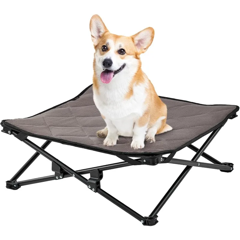 

Elevated Dog Bed Portable Raised Dog Cot Breathable Mesh Indoor Outdoor Pet Beds with Crate Pad Mat