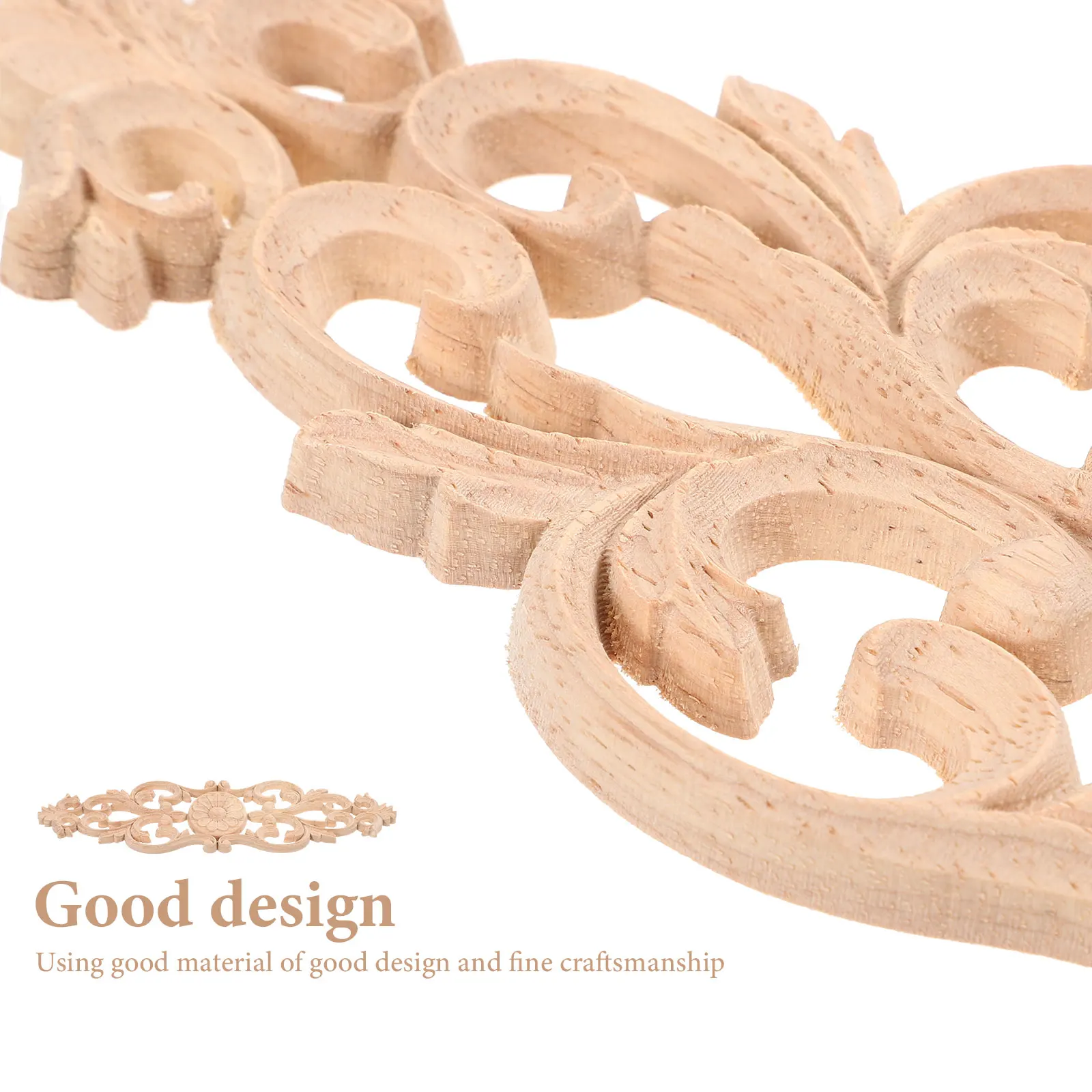 

4pcs Wood Carving Decorative Accessories Unpainted Wooden Applique Door Furniture Cabinet Trim Molding Corner Vintage Crafts