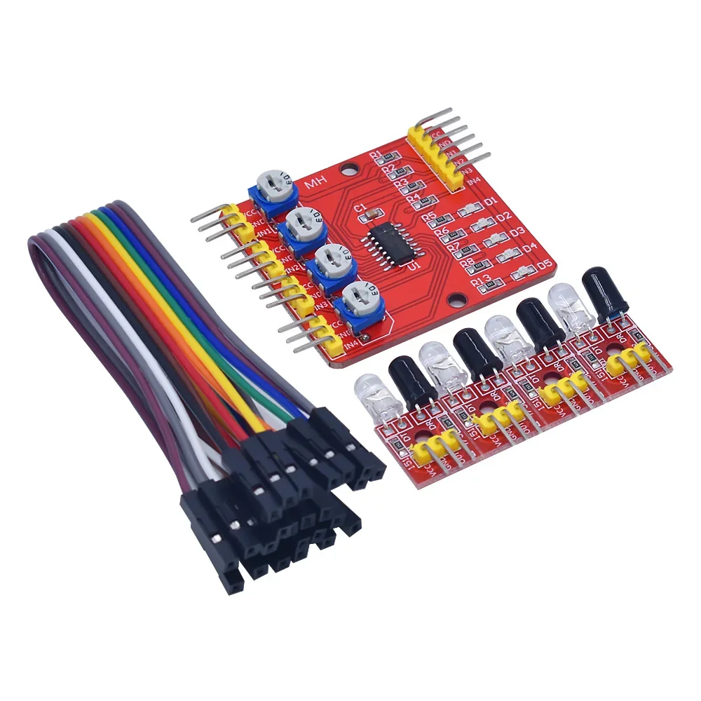 Vier Weg Infrarood Detector Tracking Transmissielijn Obstakel Vermijden Sensormodule Voor Arduino Diy Auto Robot