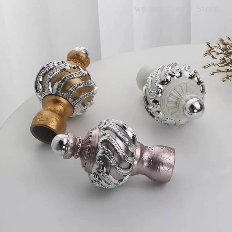 2pcs European Roman Rod Decorative Heads Sealing Plug Curtain Rod Accessories Spiral Curtain Rod Protective Case