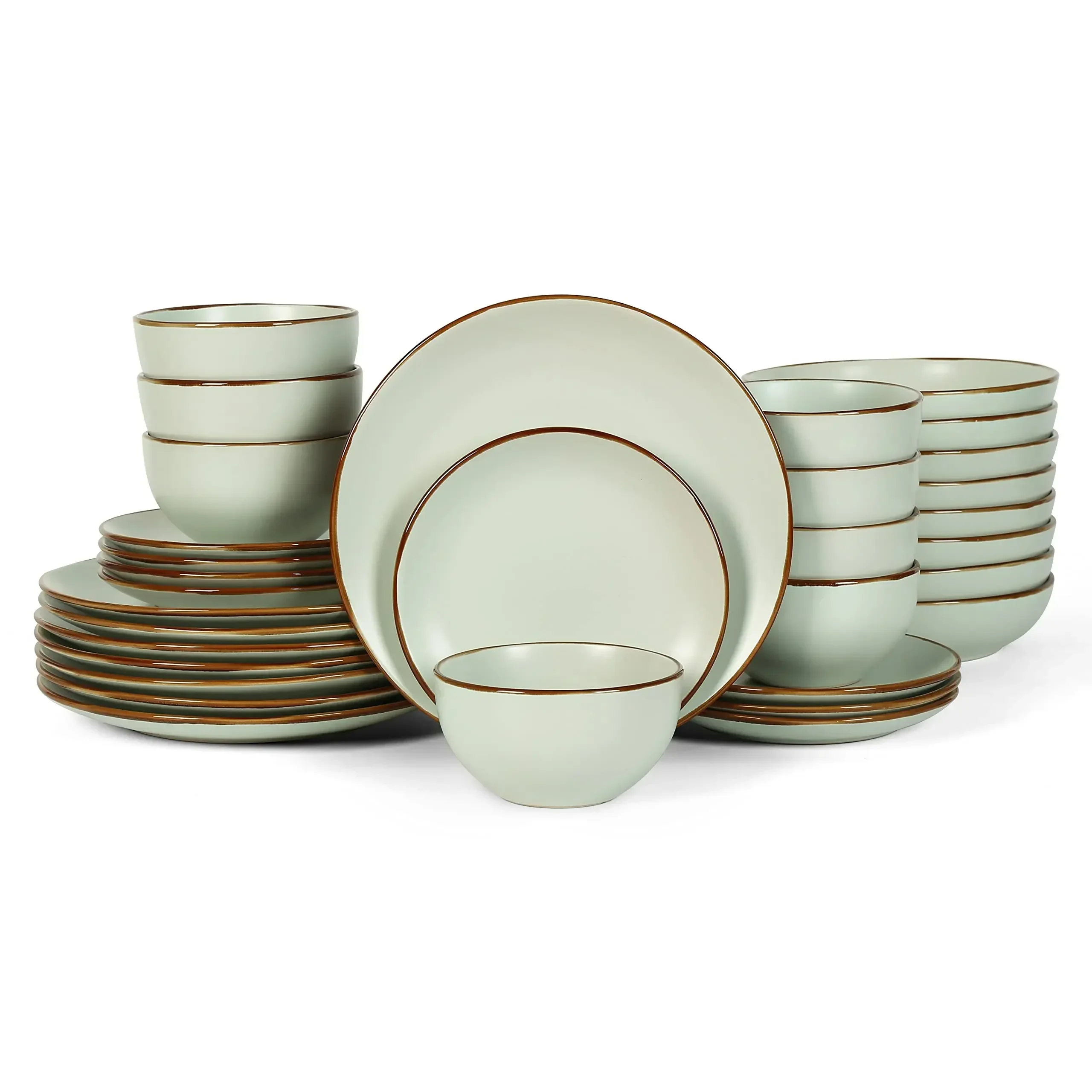 Imagem -02 - Stone Lain Brasa Dinnerware Grupo Grés Verde Claro 32 Pcs