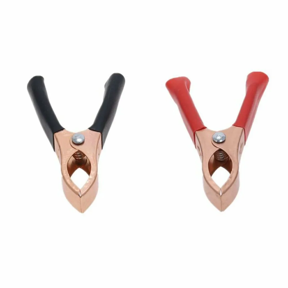 2pcs 30A 70mm Clips Caravan Van Car Test Lead Clips Crocodile Clip Red Black Aligator Clamps Plug Power Connector