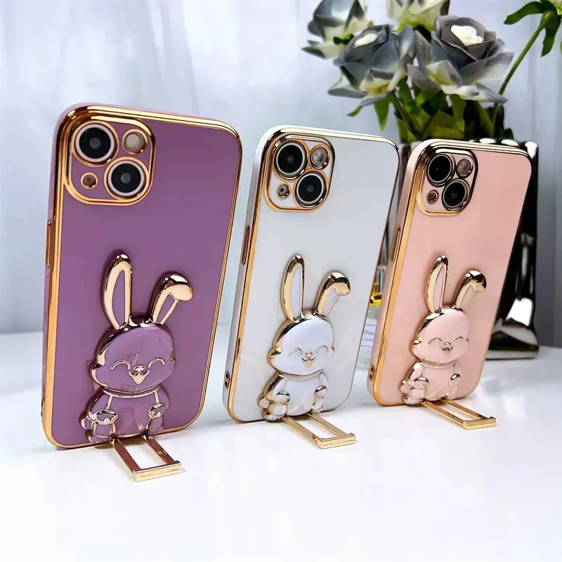 

Rabbit Holder Phone Case For MOTOROLA Moto G14 G24 G85 5G G82 G52 G22 G60 G30 G20 G10 E7 G9 Plus G8 Play Power Lite Soft Cover