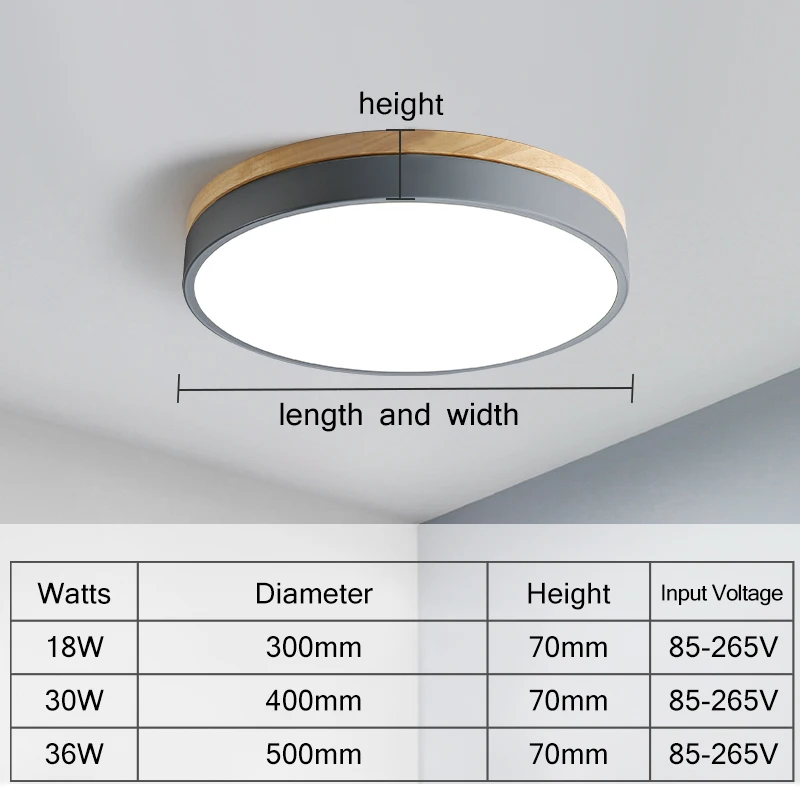 Nordic LED Ceiling Lights for Living Room Bedroom Ceiling Lamps Round Wooden 3 Lights Color Adjustable Macaron Colors Lighting