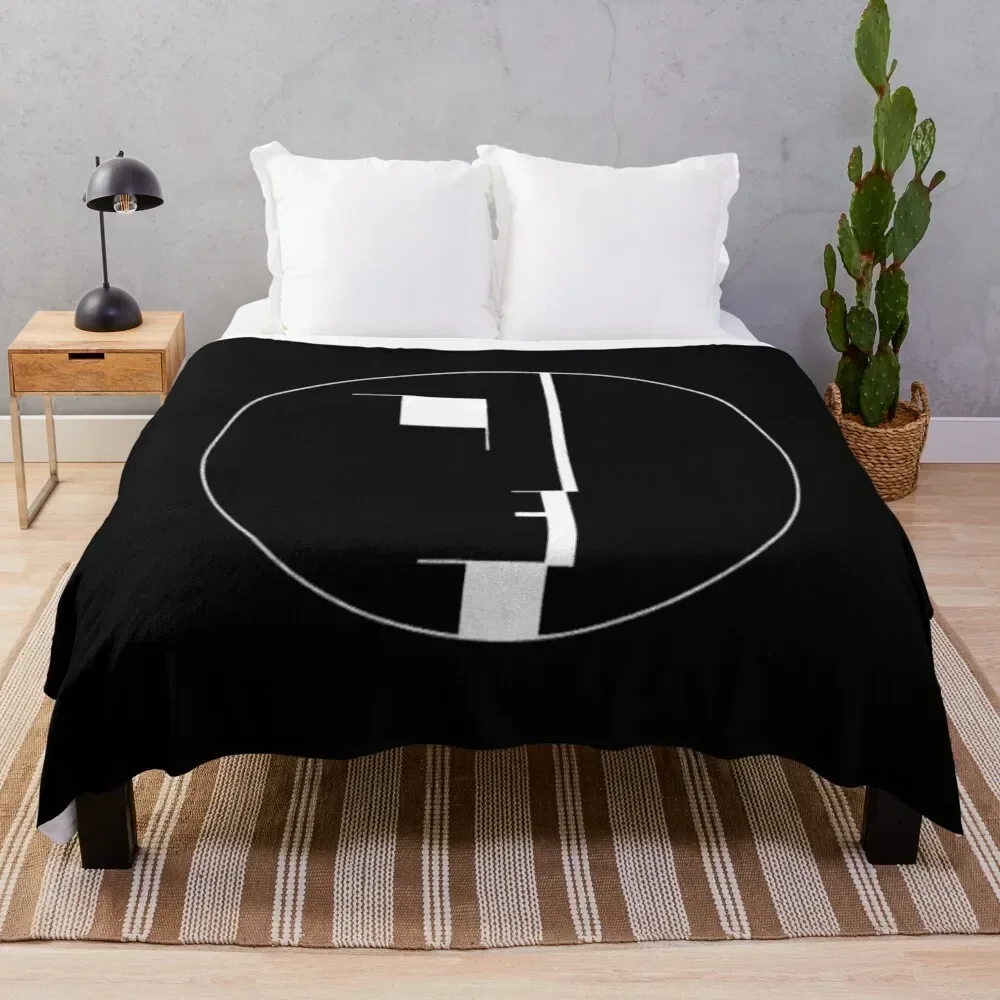 

Bauhaus Emblem - white on black. Throw Blanket Stuffeds Vintage Furrys Blankets