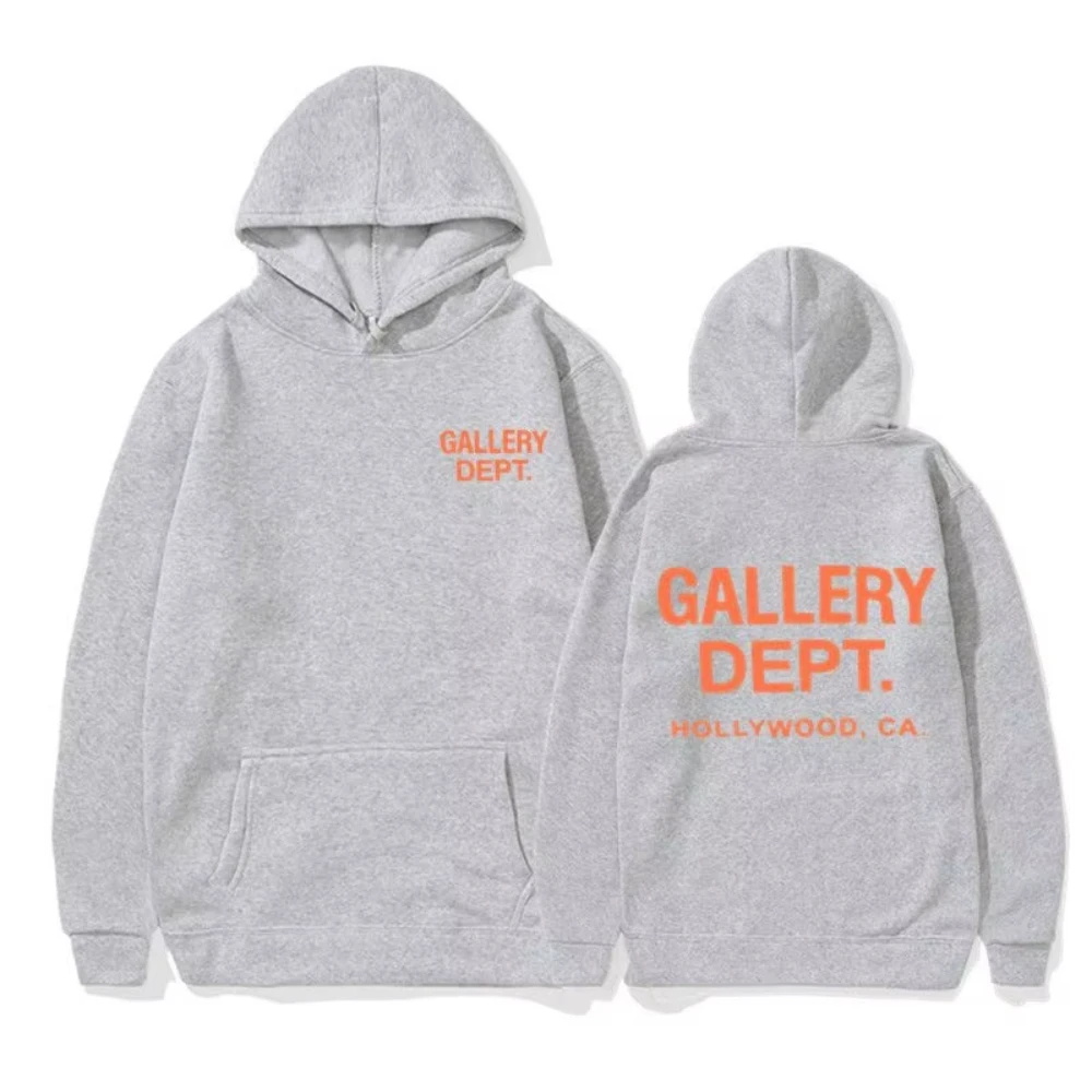 2026 New GALLERY Cross Border DEPT Classic Letter Printed Hoodie European and American Men's Fleece Loose Hooded Pullover Hoodie