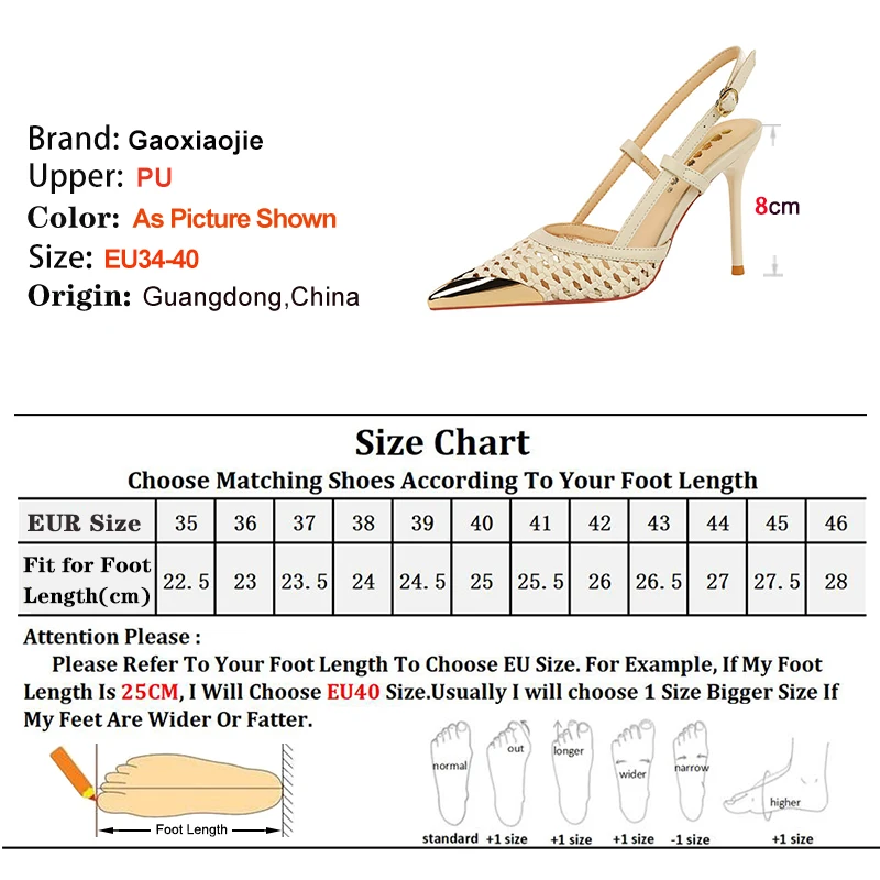 2025 أسود عالية الكعب 9.5 سنتيمتر أحذية نسائية غرامة الكعوب المعدنية وأشار الجوف المنسوجة الصنادل مستقيم حزام السيدات مضخات أحذية الحفلات #5