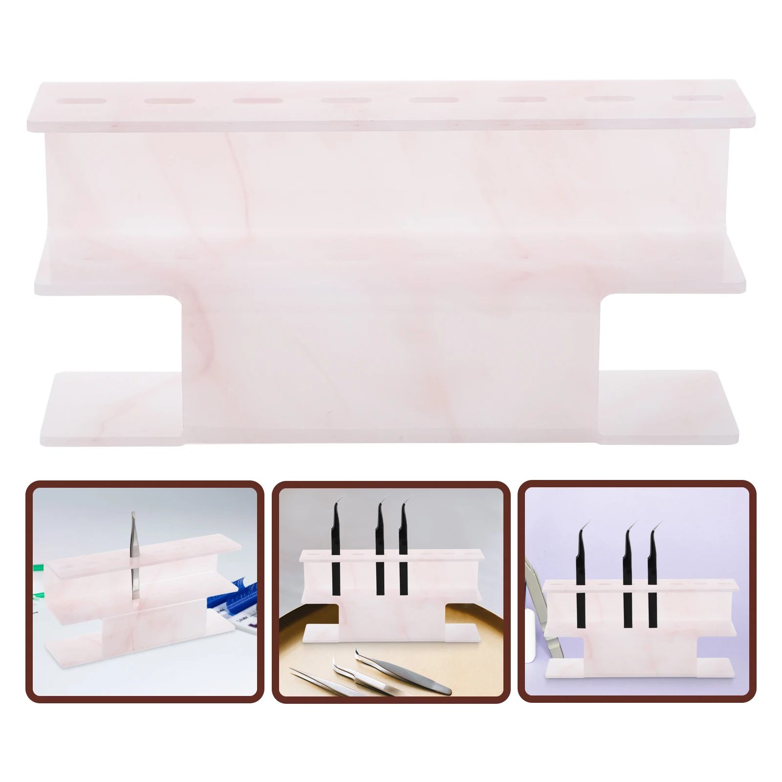 

2pcs Acrylic Tweezer Holder 8-Hole Storage Rack For Eyelash Extensions Display Stand Beauty Salon Tools Lightweight Organizer