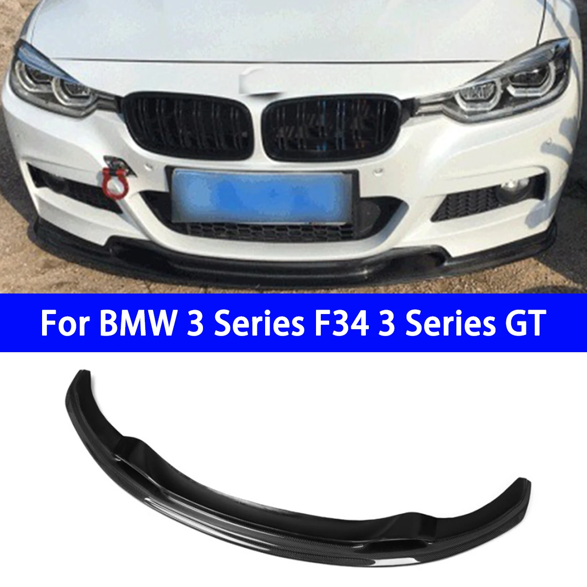 Suitable for BMW 3 Series F34 GT Modified Carbon Fiber V Model, Front Lip, Front Bumper, Spoiler, Front Shovel Surround