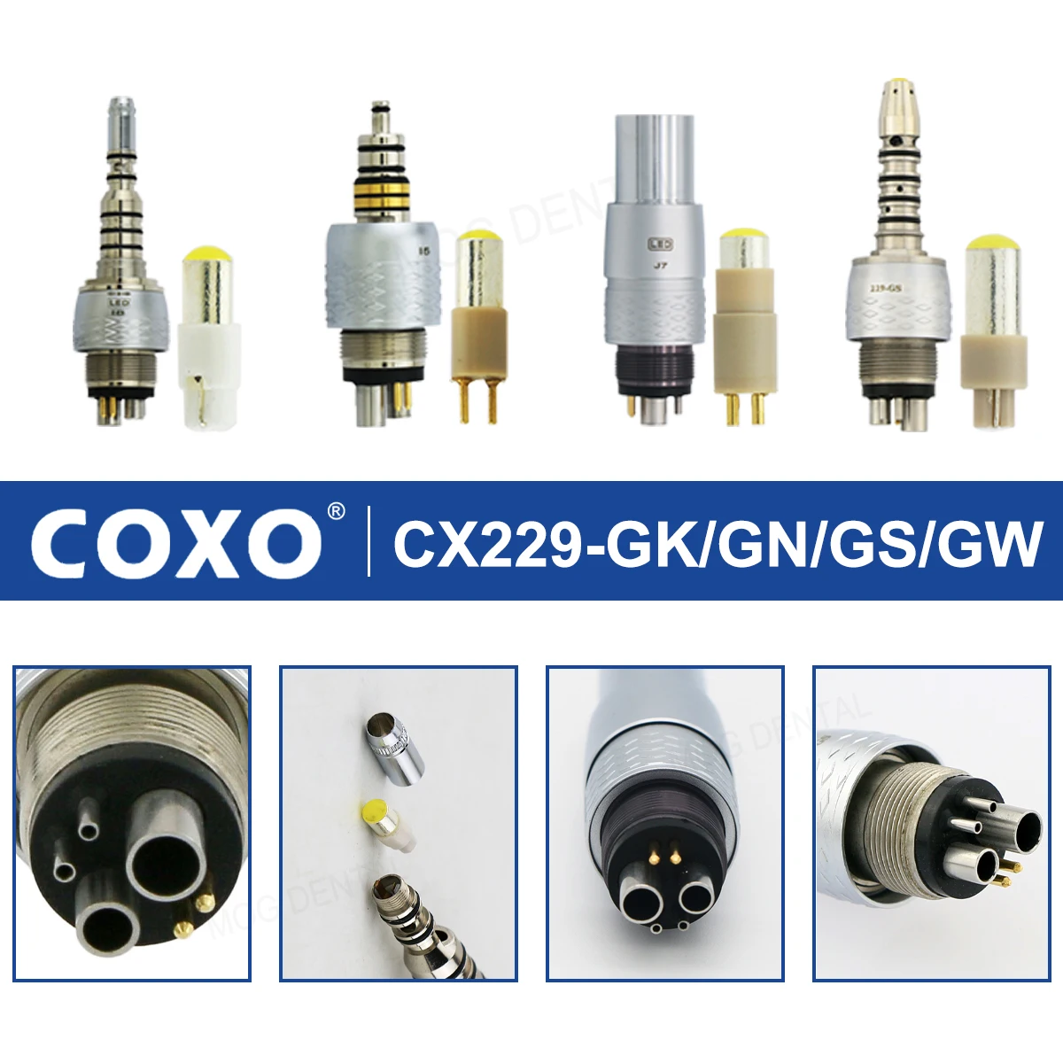 COXO Dental Fiber Optic High Speed Handpiece B2/M4 Coupler 2/4/6 Holes Fit KAVO NSK WH SIRONA Dental Accessories