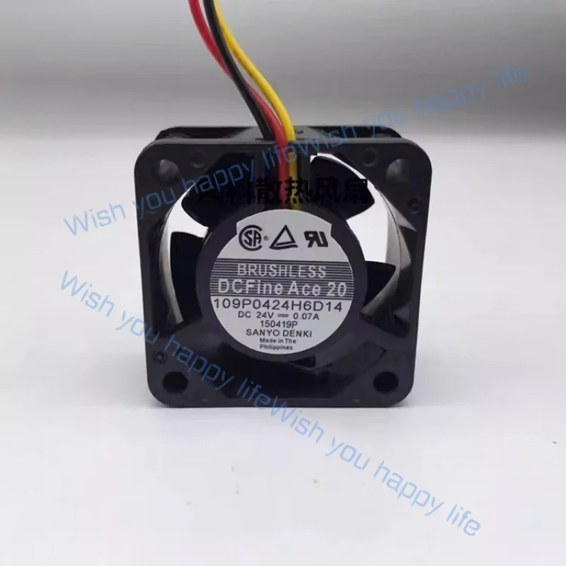 Вентилятор охлаждения инвертора Sanyo SanAce40 109P0424H6D14 DC24V 0.07A 4020, 3-проводной