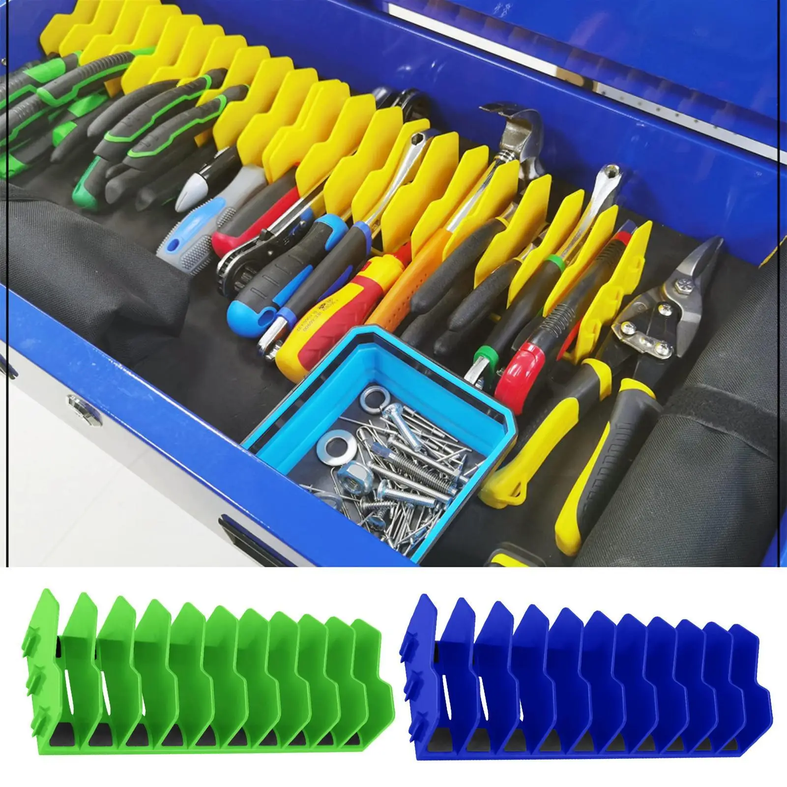 plier organizer 10 Slot Wrench Holder Space-Saving Upright Storage Rack Modular Toolbox Drawer Storage Shelf for Cutters Hammers