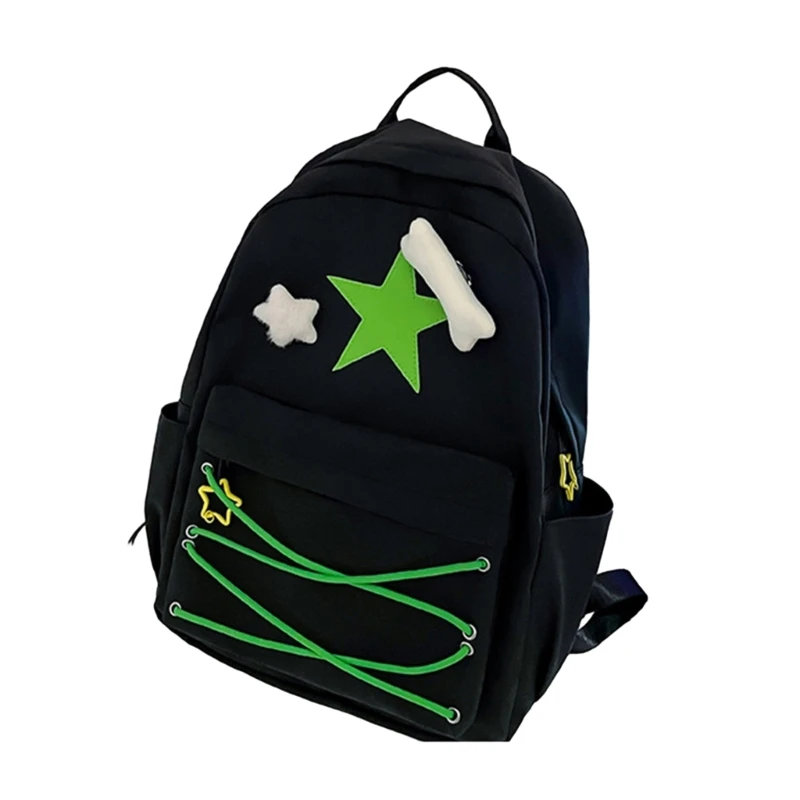 E74b mochila alça dupla bolsa ombro bookbags para menina estudante mochila versátil