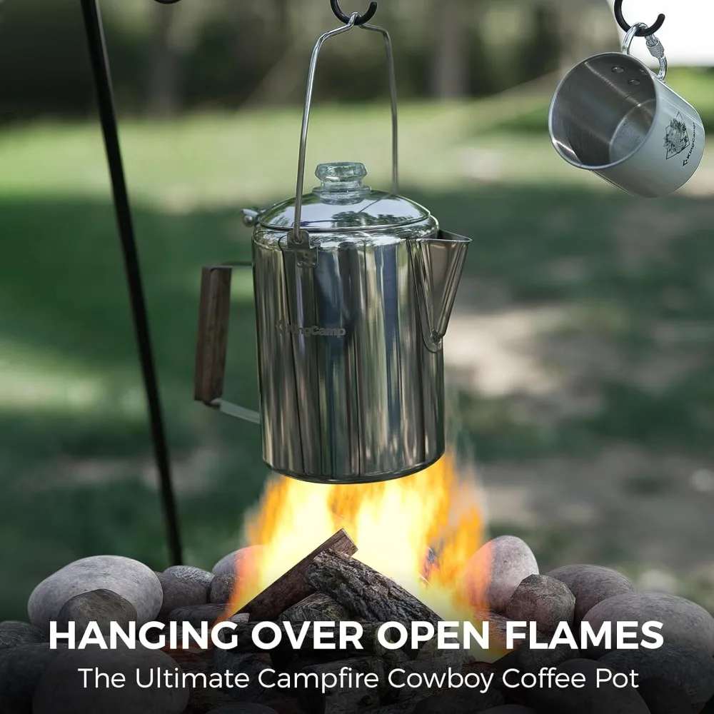 موقد محمول من البروبان ذو 3 شعلات مع وعاء قهوة Percolator #5