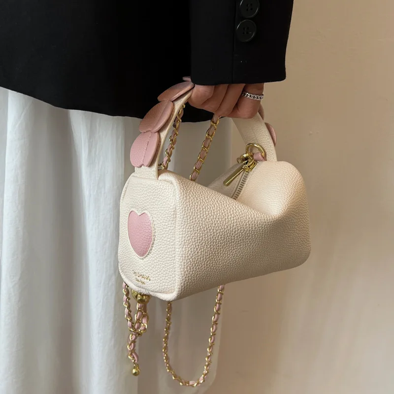 Fashion Simple Pink Female Women Bag 2022Summer New Popular chian All-match Messenger Love Niche Shoulder PU Phone Crossbody Bag