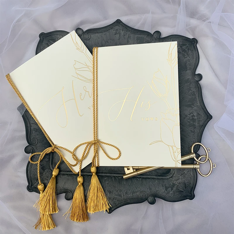 2 Pieces High-end European Style Vows Card Guarantee Vow Books for Wedding Decoration Affidavit Vow Cardd 14x20cm