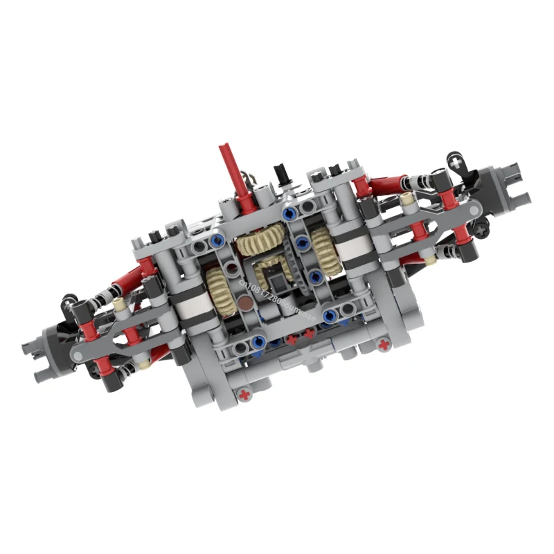 Nieuwe Technische Vooras Met Diff-Lock Schokabsorberingssysteem Model Bouwstenen Diy Cars Chassis Ophanging Functie Bakstenen