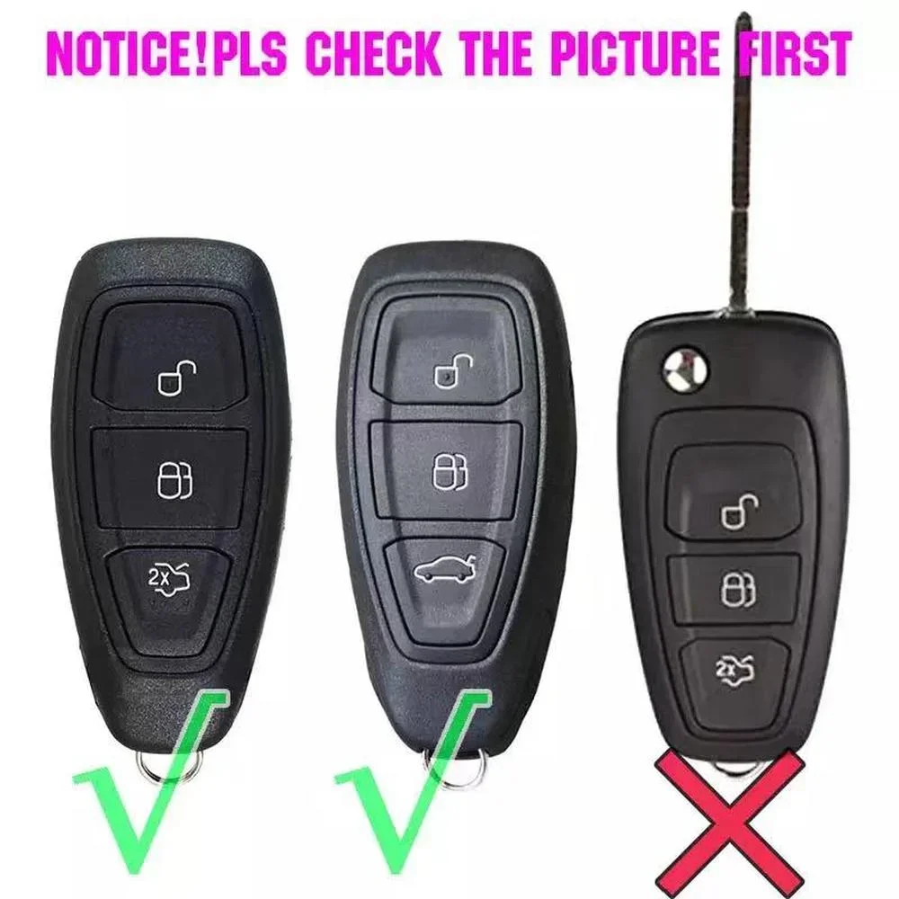 3 Buttons Silicone Case Smart Car Key Case Cover for Ford Fiesta Focus Mondeo Ecosport Kuga Focus ST Holder