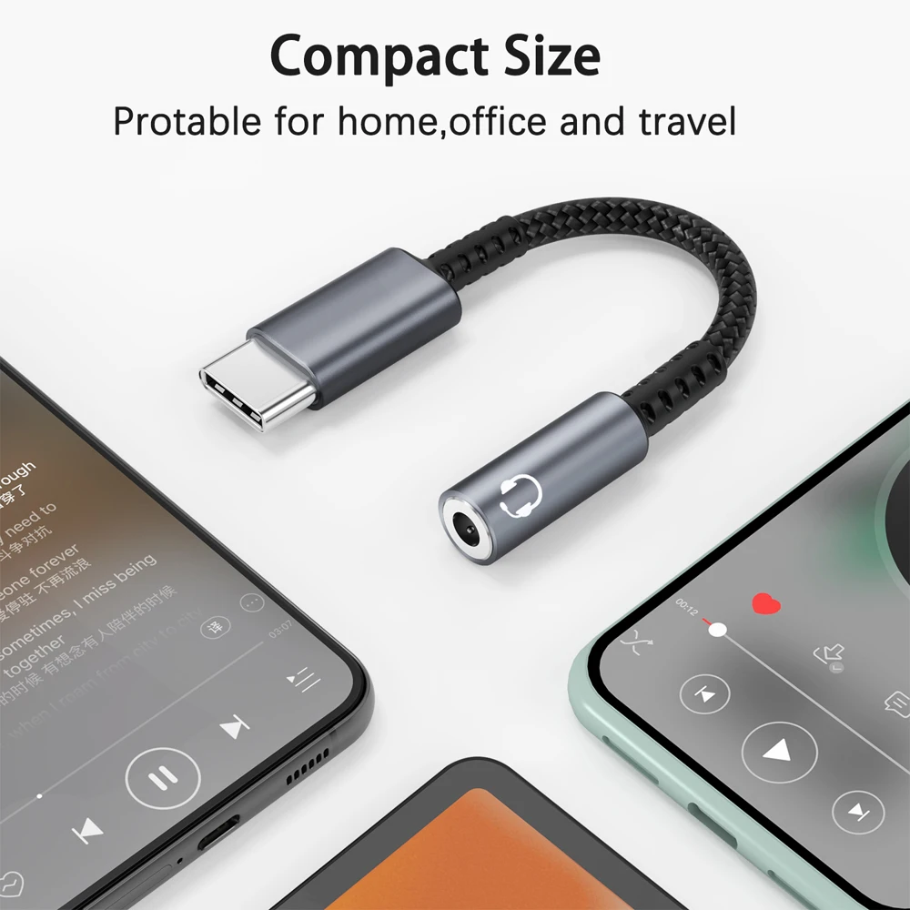 USB C إلى 3.5 مللي متر سماعة جاك HiFi DAC Aux الصوت محول نوع-C 3.5 مللي متر سماعة محول OTG كابل لباد برو سامسونج هواوي