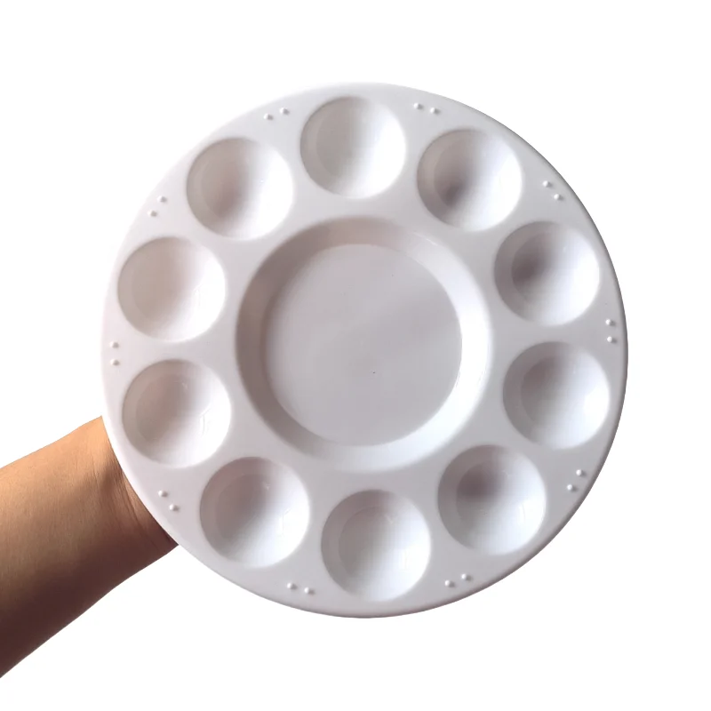 Round white palette Acrylic paint four-piece pointed flat brush set Palette