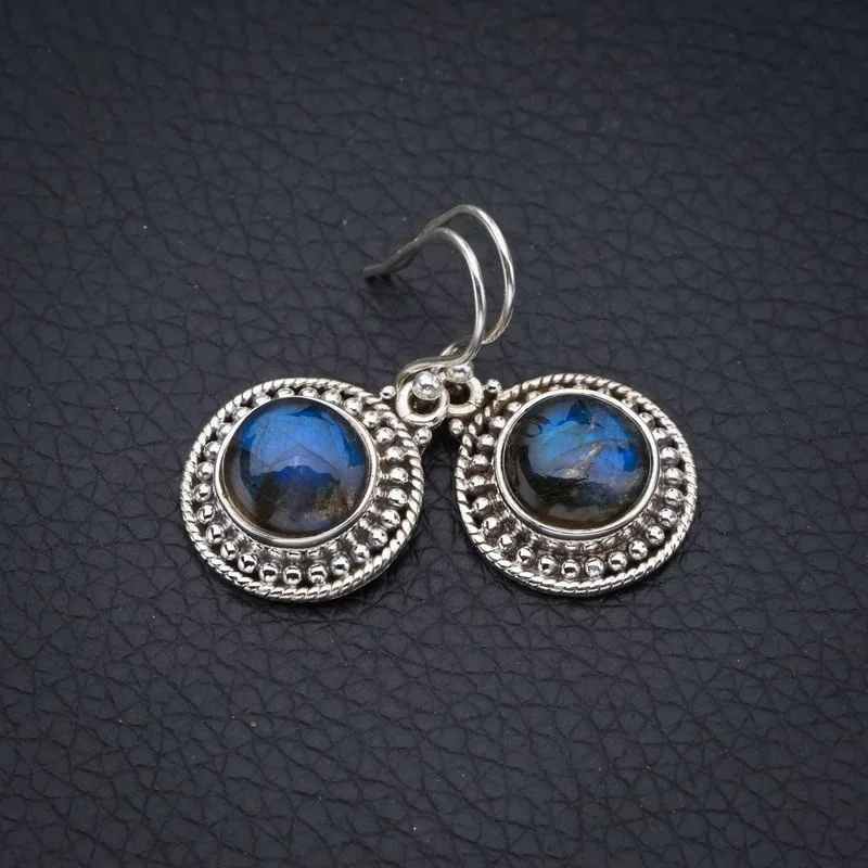 

Серьги ручной работы из серебра 1,25 "F5795, StarGems, лабрадорит
