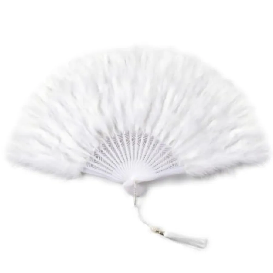 

SOGUGOM Marabou Feather Fan - Renaissance Fan, Rave Fan, Hand Fan Foldable, Marabou Feather Fan for 1920s Gatsby Party, Clothin