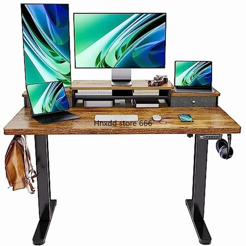 Electric Standing Desk Adjustable Height 48x24 Inch Sit Stand  with Drawers Ergonomic Workstation Home Office