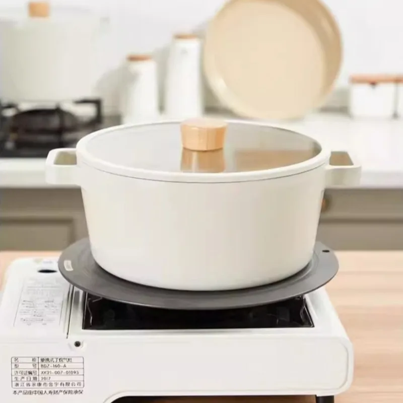 Olla de sopa de doble mango de 22cm, adecuada para estofado y freír, viene con tapa de vidrio, olla de leche apta para lavavajillas, sartenes, utensilios de cocina Wok