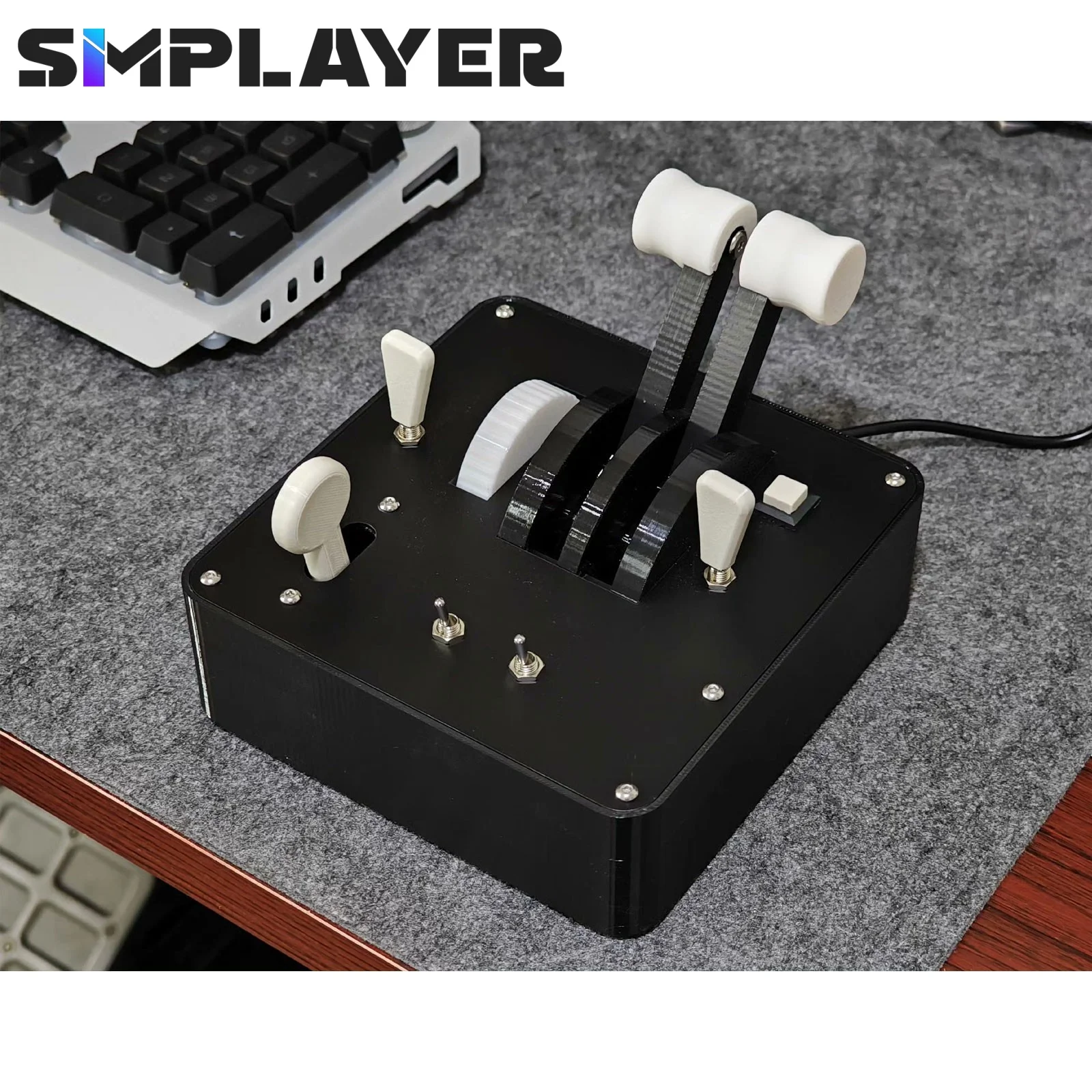 

Версия Simplayer Airbus USB Plug and Play Дроссельная заслонка с двумя штовхателями дроссельной заслонки для симуляторов полетов и гонок