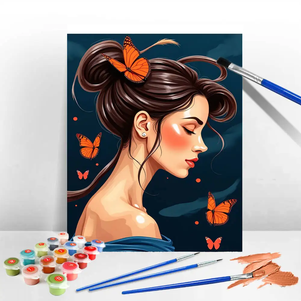 AZQSD صورة النفط الطلاء بواسطة أرقام امرأة صورة التلوين على قماش رسمت باليد ديكور المنزل الحديث #2