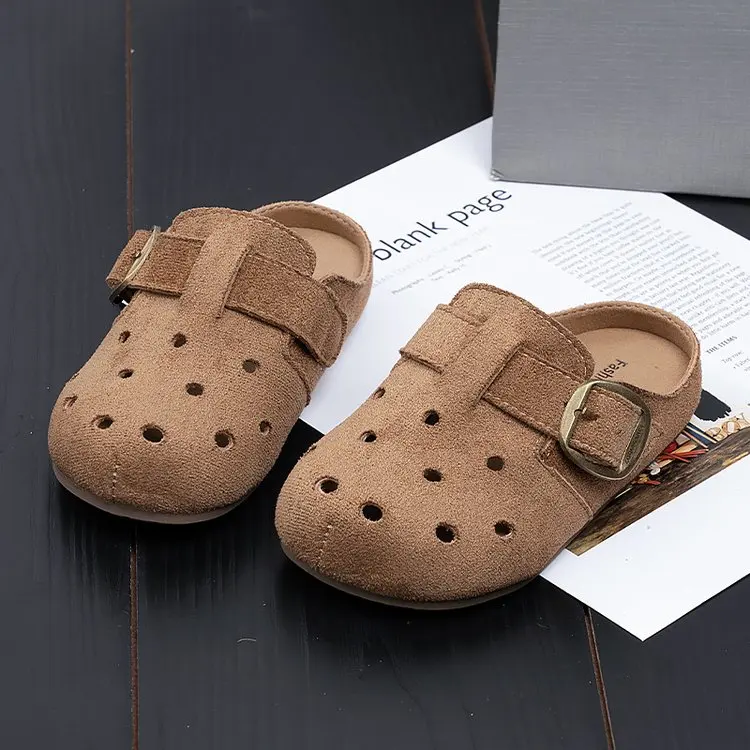 

Детские сандалии с закрытым носком для девочек, лето 2026, из замши, легкие, удобные, для пляжа и улицы, для малышей, как босиком