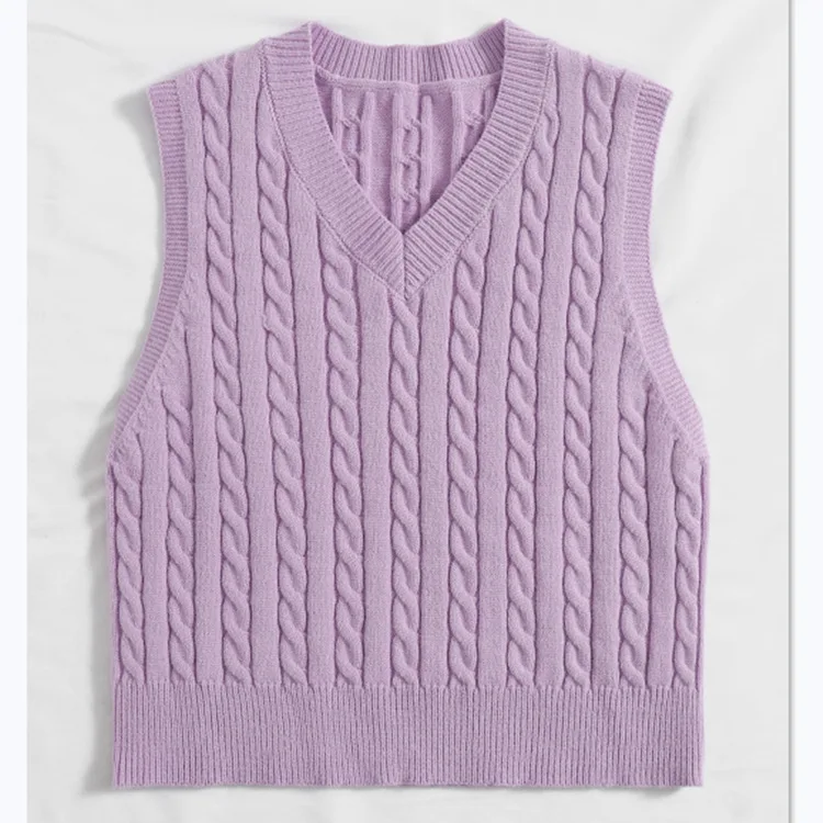 Autumn Winter Knitted Sewater Vest Women Pullover V-neck Pullover Top Women Casual Vest All-match Sleeveless Female Loose Jumper