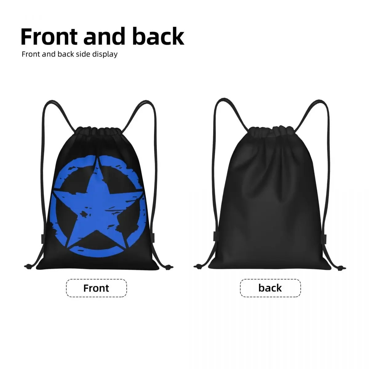 Tactical Militar Star Drawstring Bag para homens e mulheres, Portable Sports Gym Sackpack, Mochilas de armazenamento de compras, Exército Americano