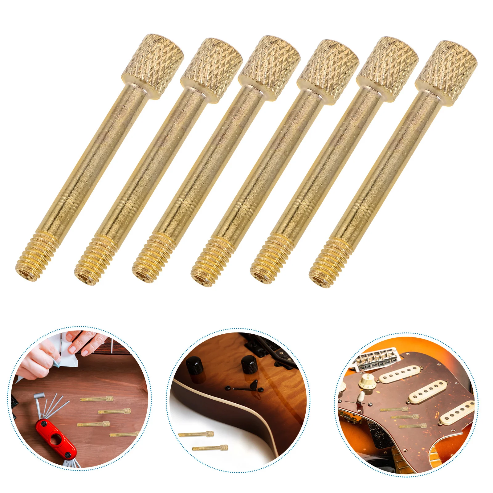 

6Pcs Metal Guitar Bridge Screws Practical Tremolo System Locking Screws Ideal for Daily Practice