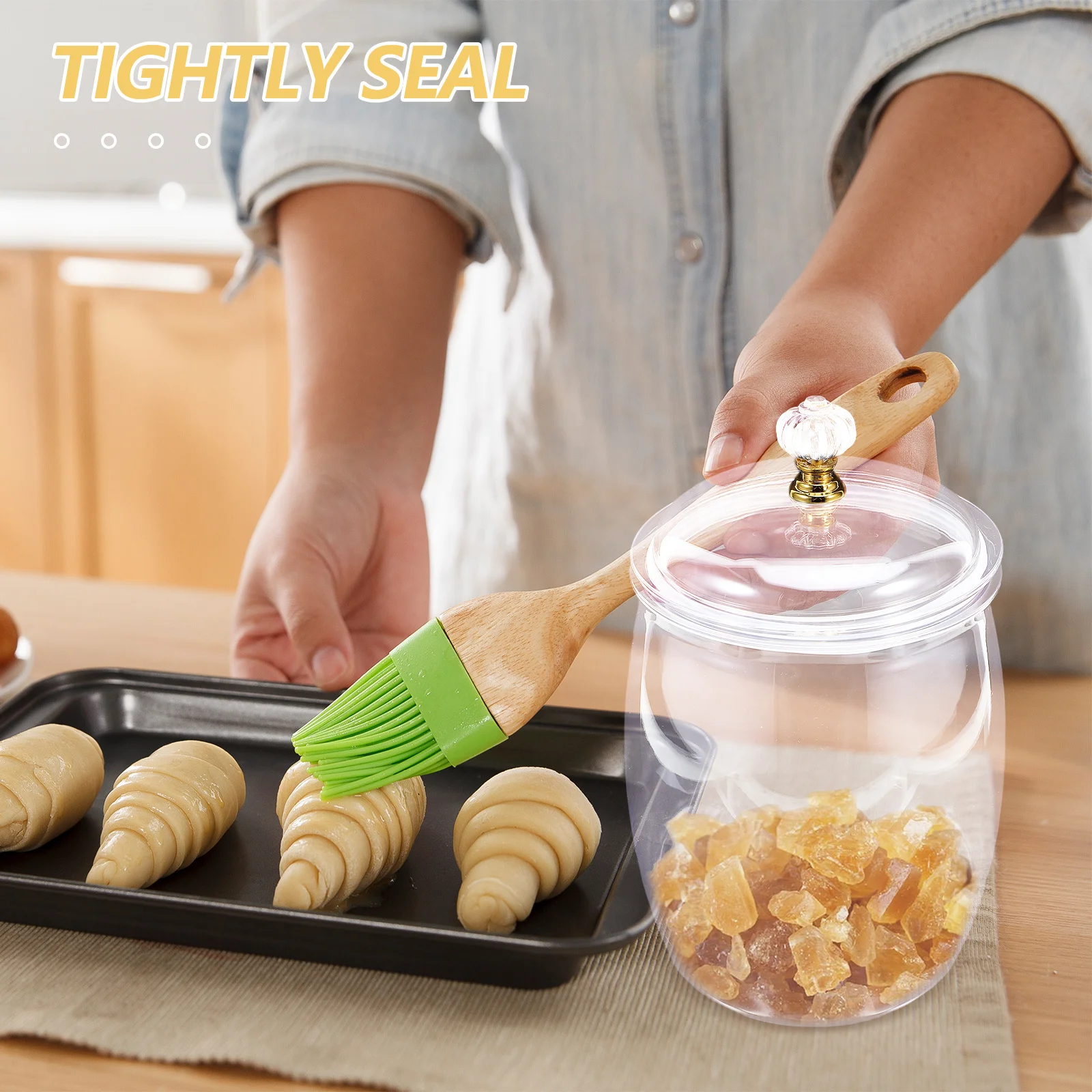 

Plastic Cookie Jar Airtight Clear Candy Storage Canister 2.3L Biscuit Jar Snack Container Buffet Canisters Candy Jars with Lids